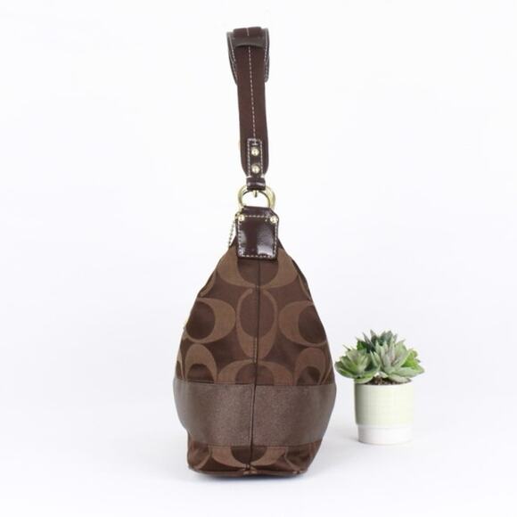 Coach Y2K Signature Stripe Brown Hobo Bag - Picture 4 of 9